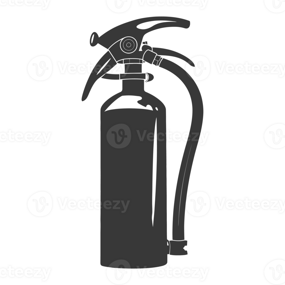 AI generated Silhouette Fire Extinguisher black color only png
