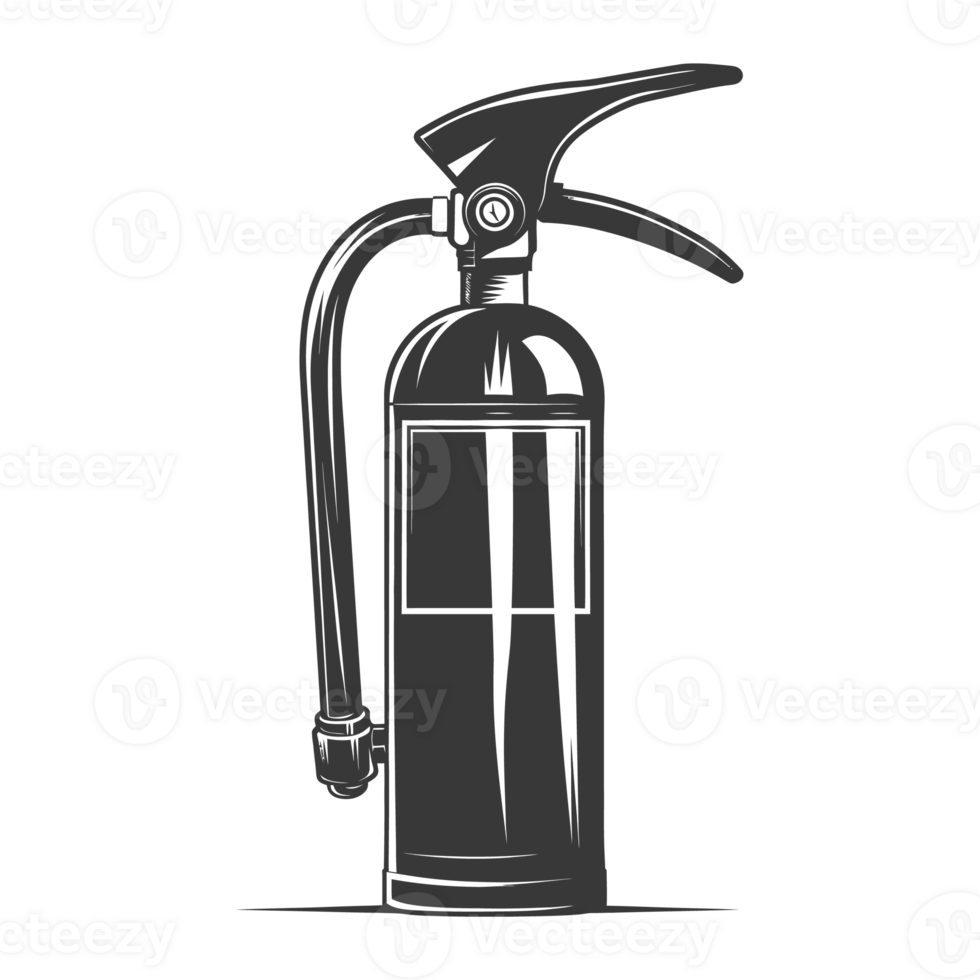 AI generated Silhouette Fire Extinguisher black color only png