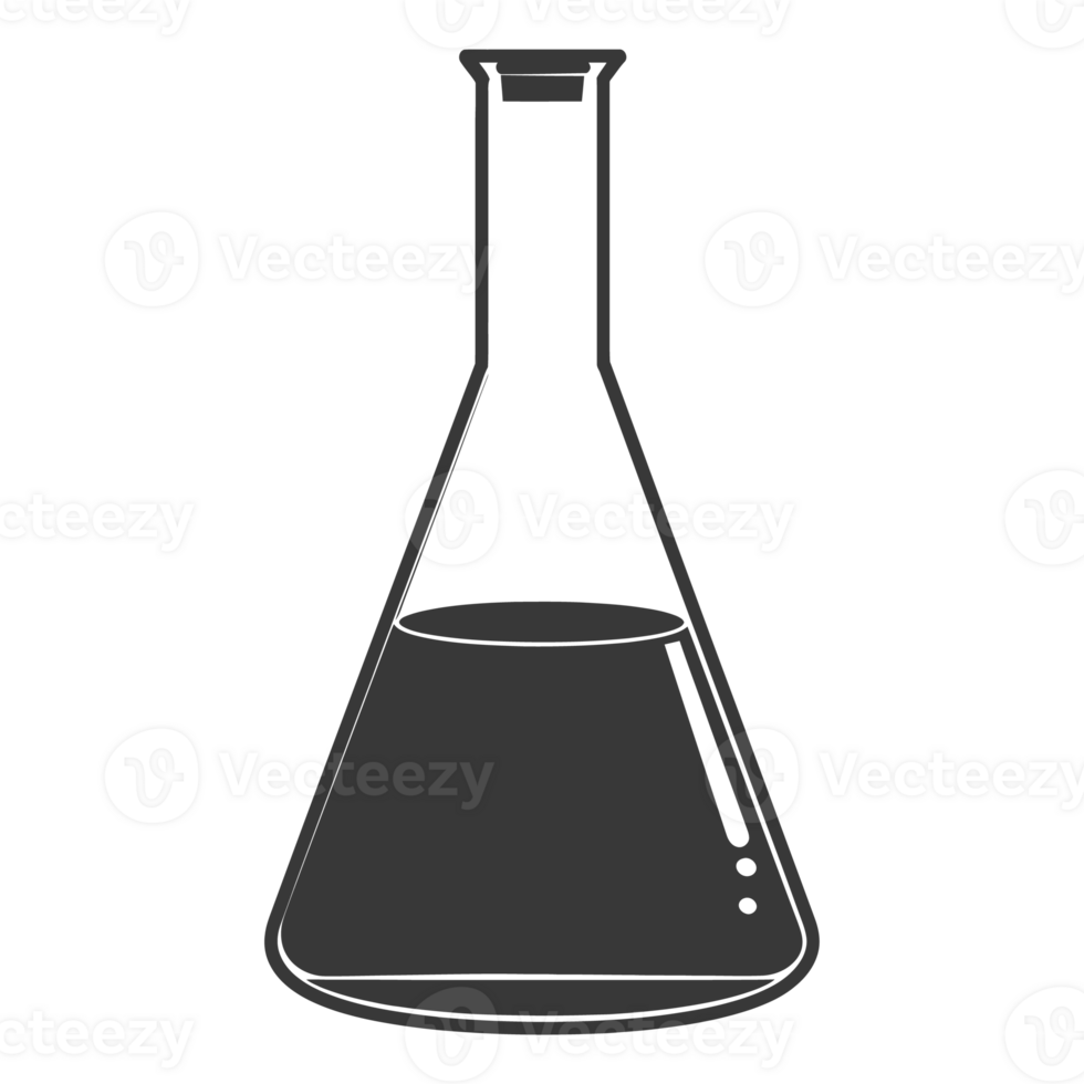 AI generated Silhouette Erlenmeyer tube black color only png