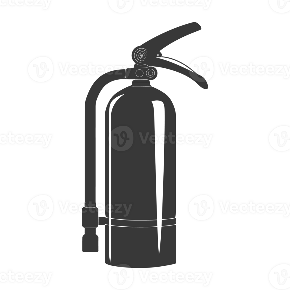 AI generated Silhouette Fire Extinguisher black color only png