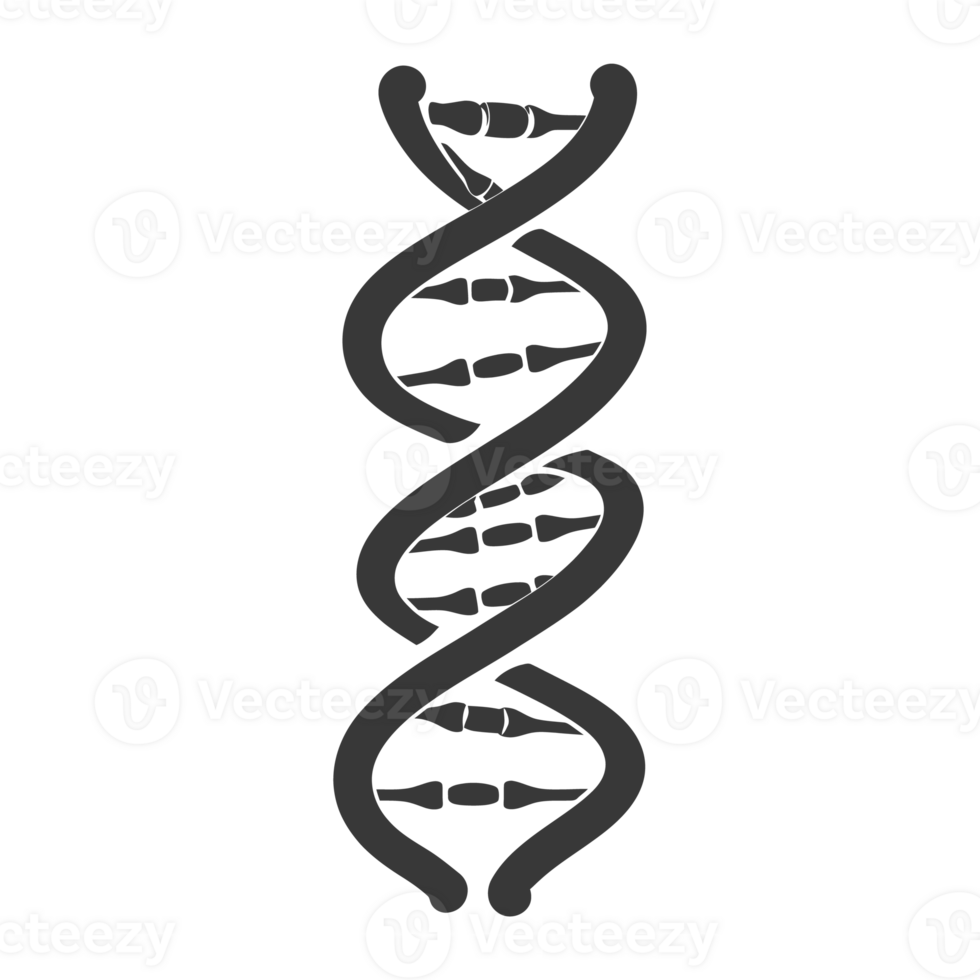 AI generated Silhouette gene DNA mutation symbol black color only png