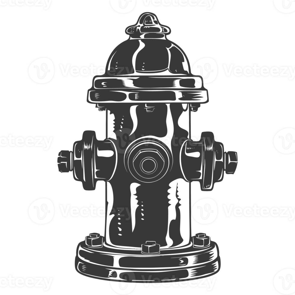 AI generated Silhouette fire hydrant black color only png