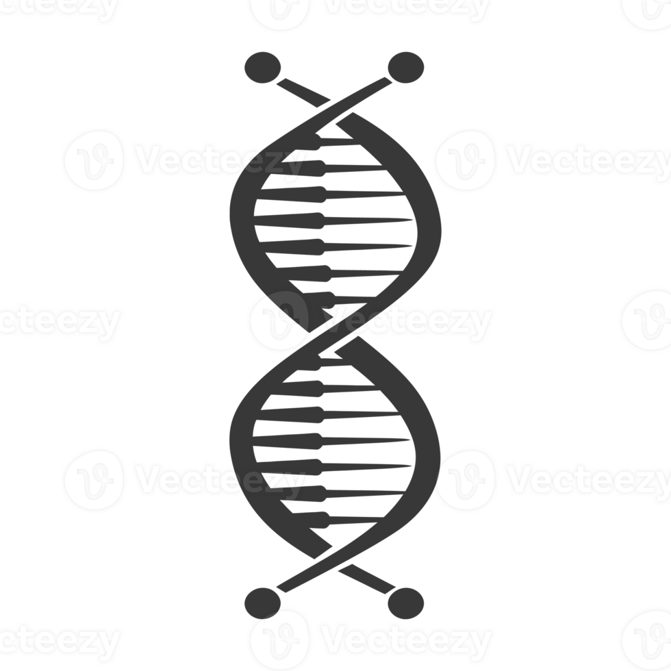 AI generated Silhouette gene DNA mutation symbol black color only png