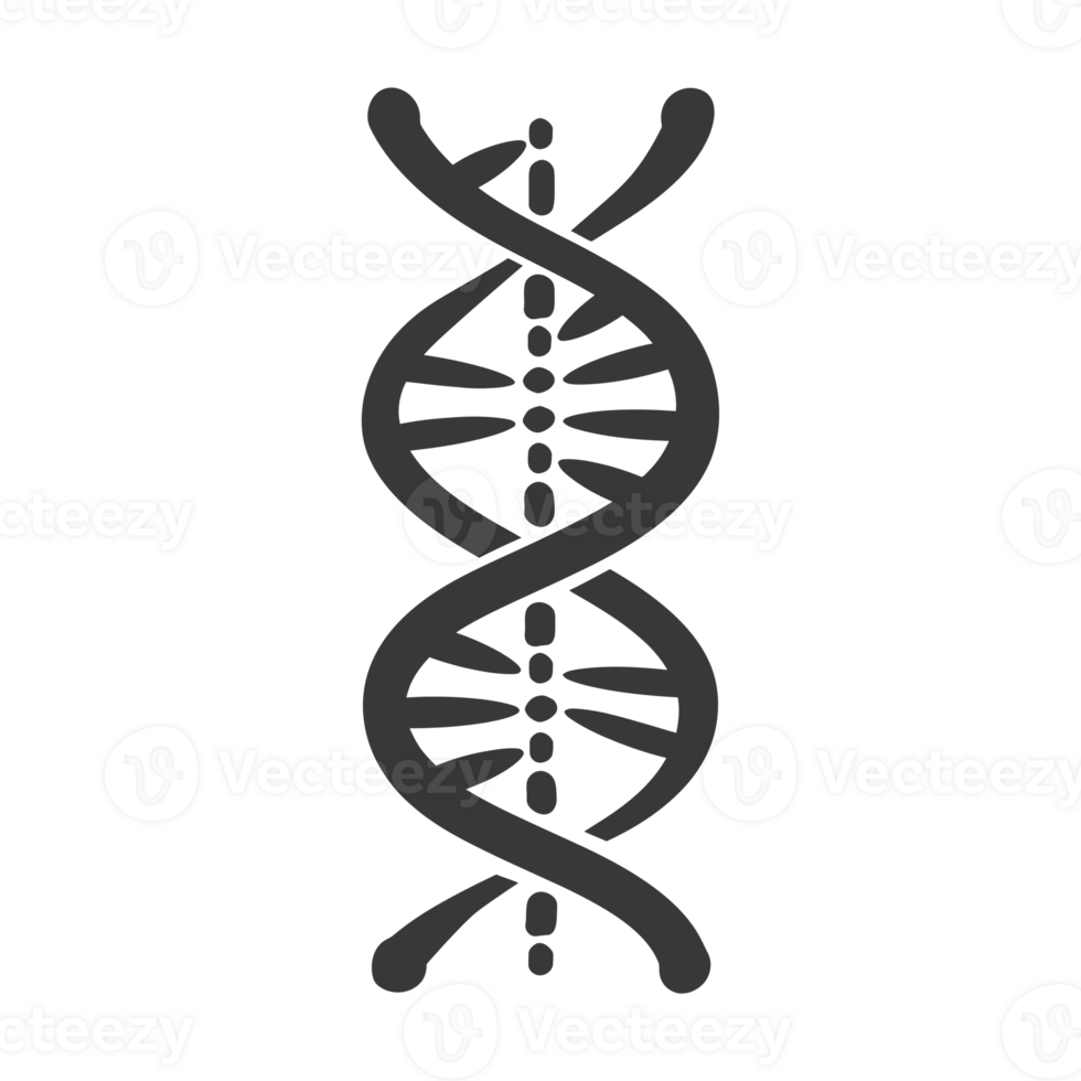 AI generated Silhouette gene DNA mutation symbol black color only png