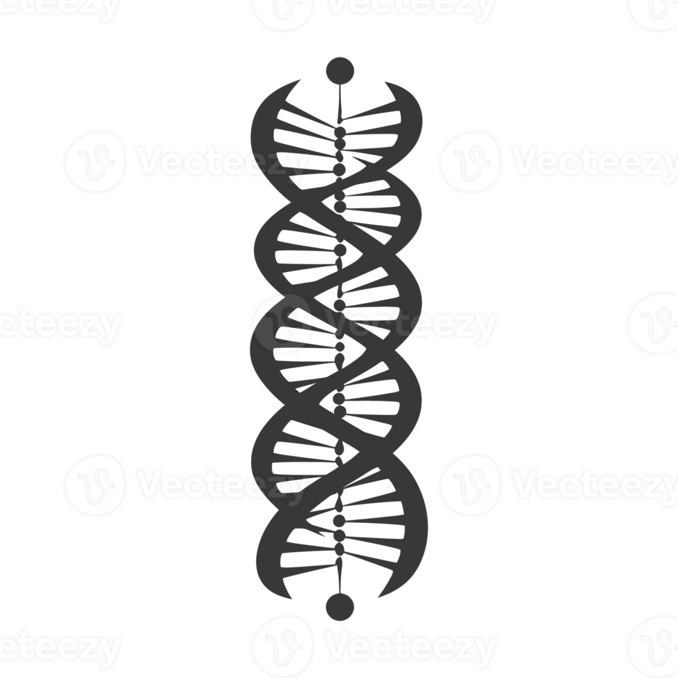 AI generated Silhouette gene DNA mutation symbol black color only png