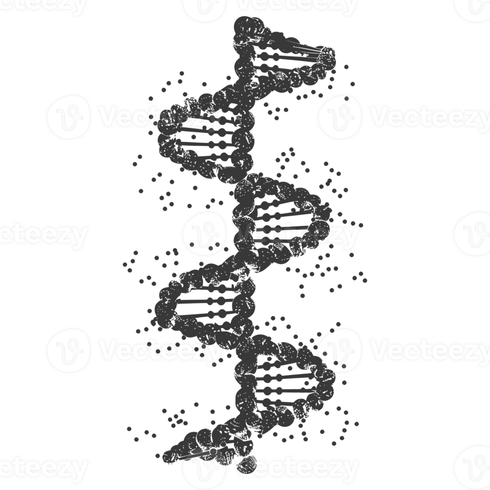 AI generated Silhouette gene DNA mutation symbol black color only png