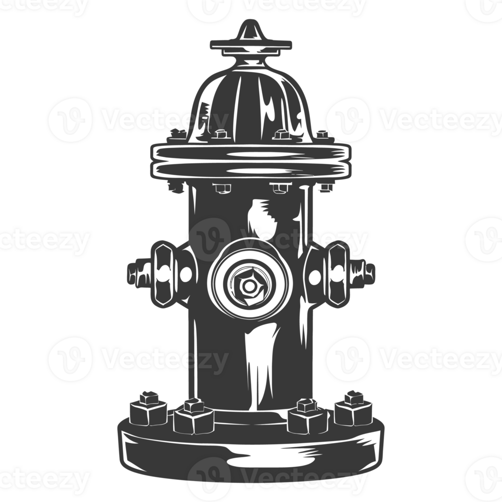 AI generated Silhouette fire hydrant black color only png