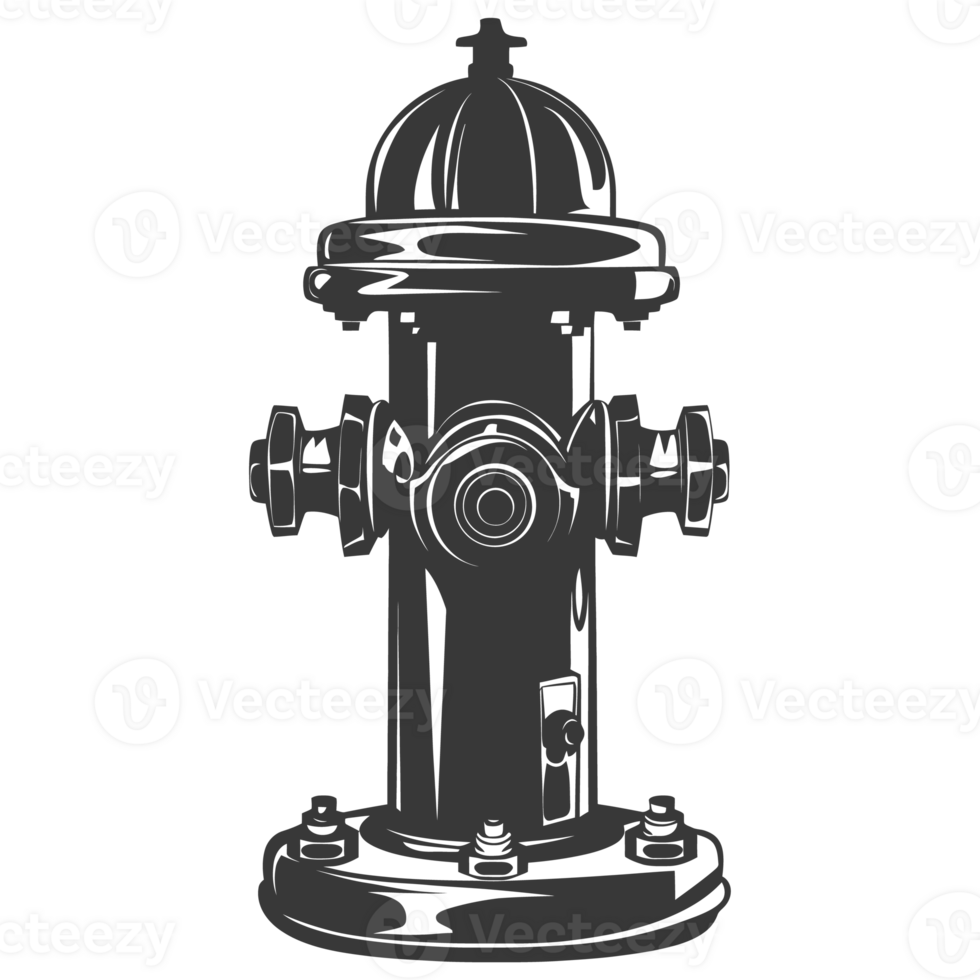 AI generated Silhouette fire hydrant black color only png