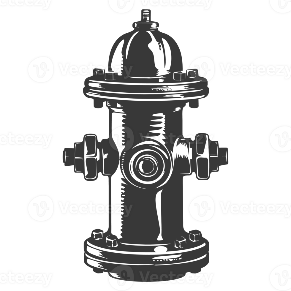 AI generated Silhouette fire hydrant black color only png