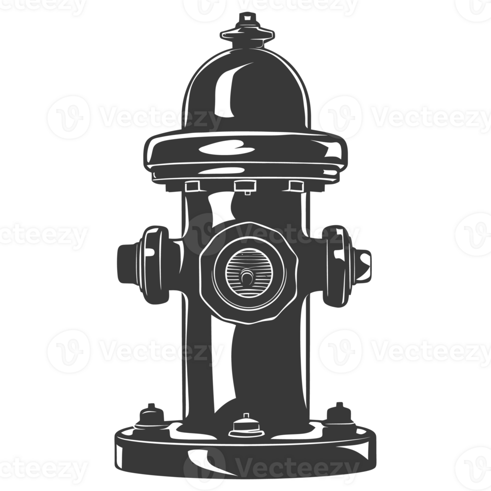 AI generated Silhouette fire hydrant black color only png