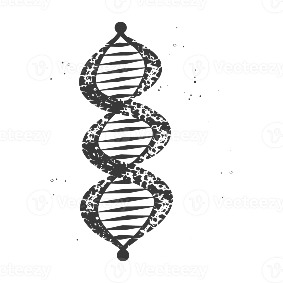 AI generated Silhouette gene DNA mutation symbol black color only png