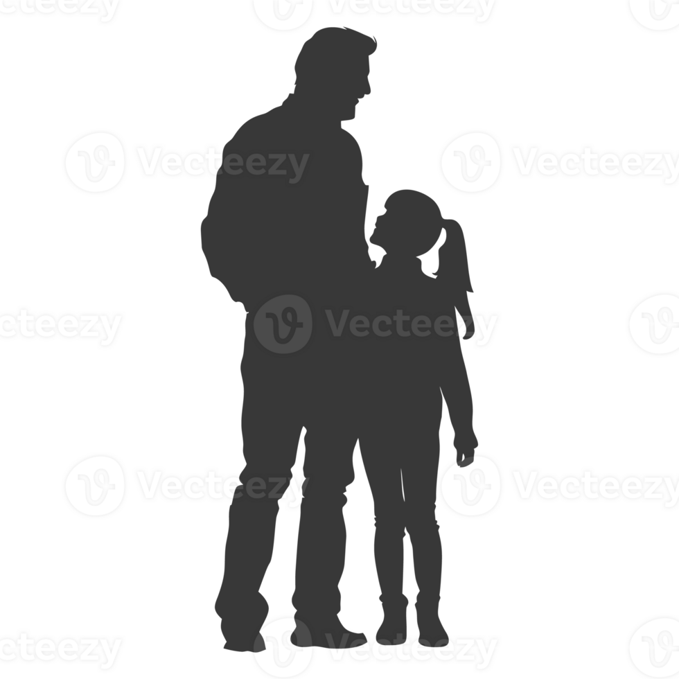 AI generated Silhouette for celebrating parents day moment black color only png