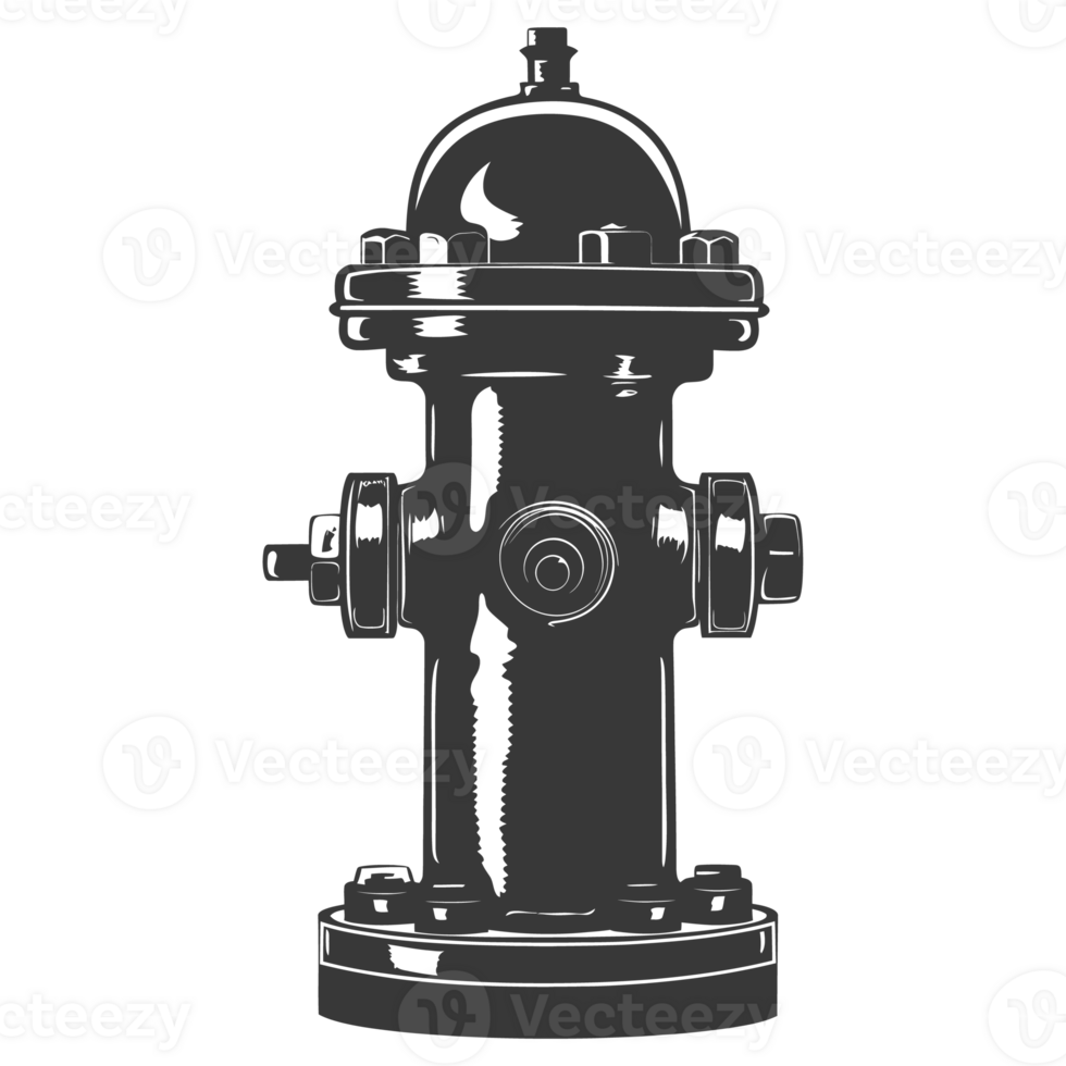 AI generated Silhouette fire hydrant black color only png