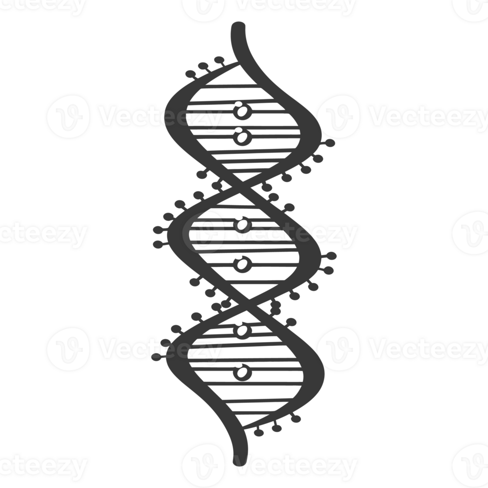 AI generated Silhouette gene DNA mutation symbol black color only png