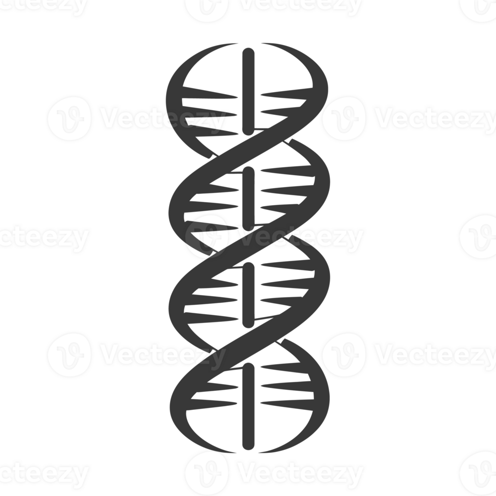 AI generated Silhouette gene DNA mutation symbol black color only png