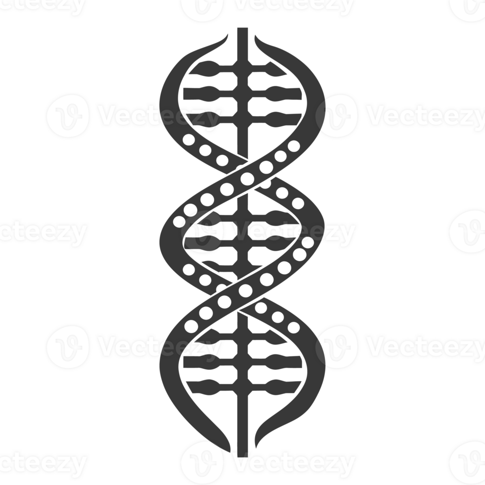 AI generated Silhouette gene DNA mutation symbol black color only png