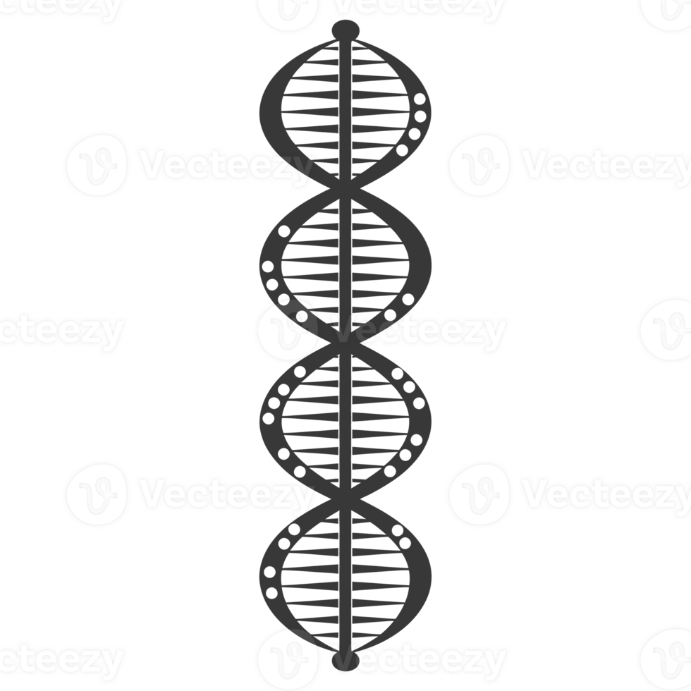 AI generated Silhouette gene DNA mutation symbol black color only png