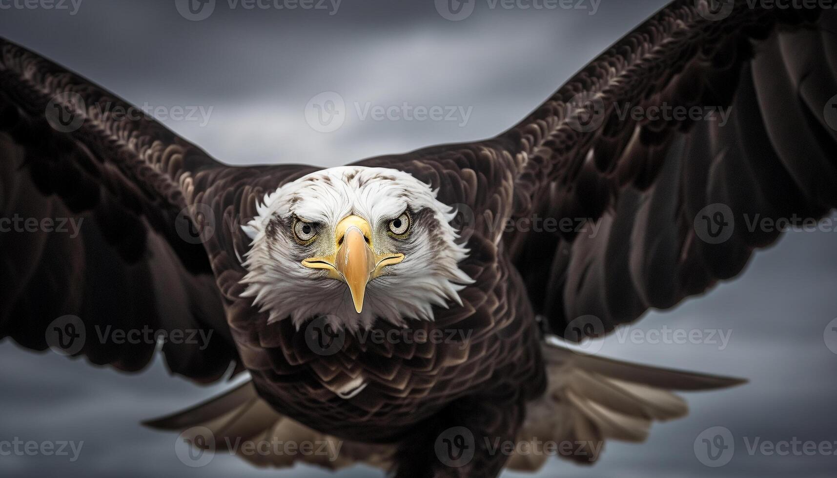 AI generated Majestic bald eagle soaring, symbol of strength and freedom generated by AI photo
