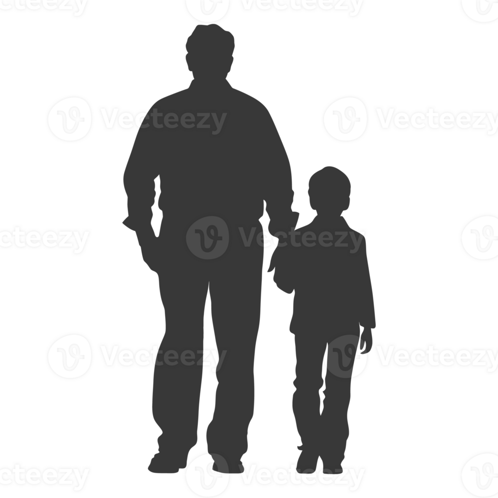 AI generated Silhouette for celebrating parents day moment black color only png