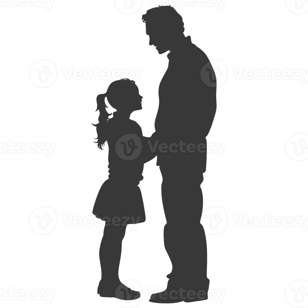 AI generated Silhouette for celebrating parents day moment black color only png