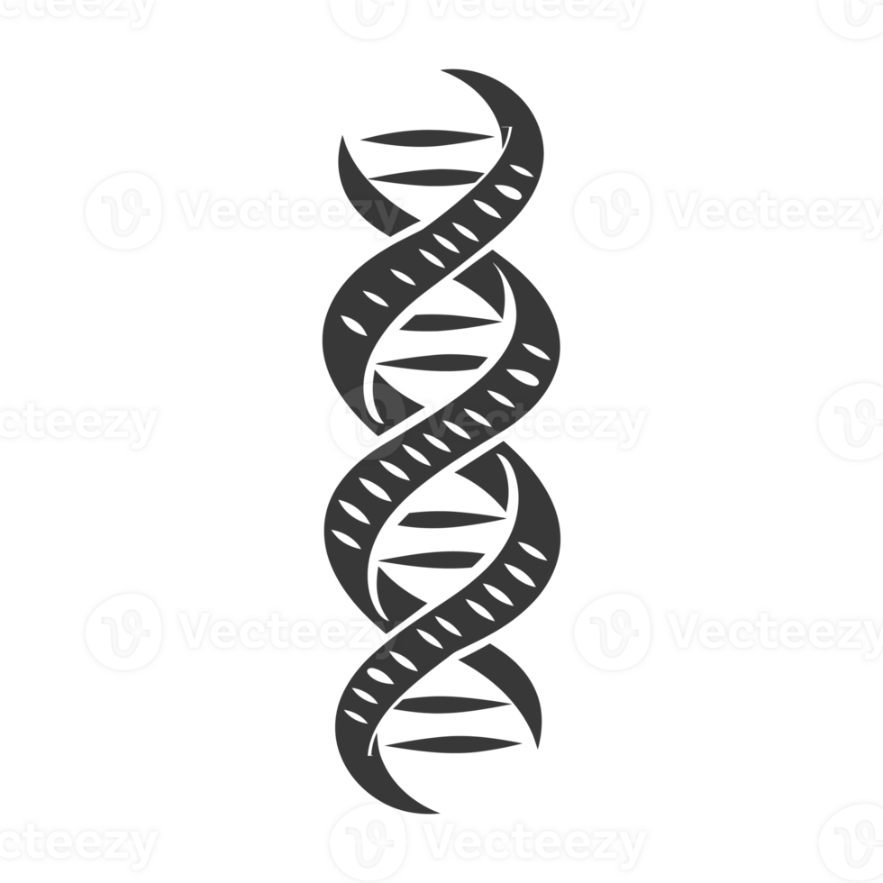 AI generated Silhouette gene DNA mutation symbol black color only png
