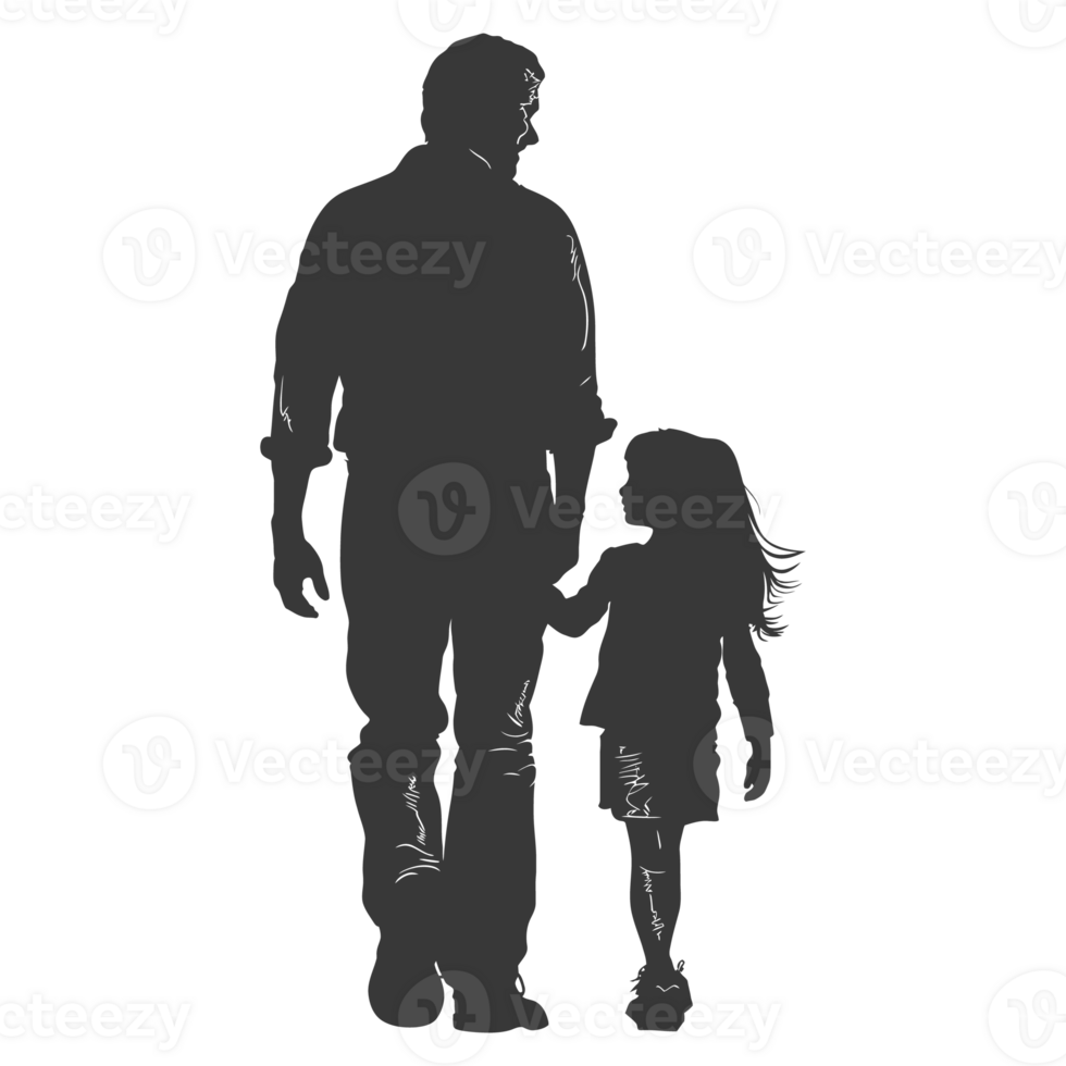AI generated Silhouette for celebrating parents day moment black color only png