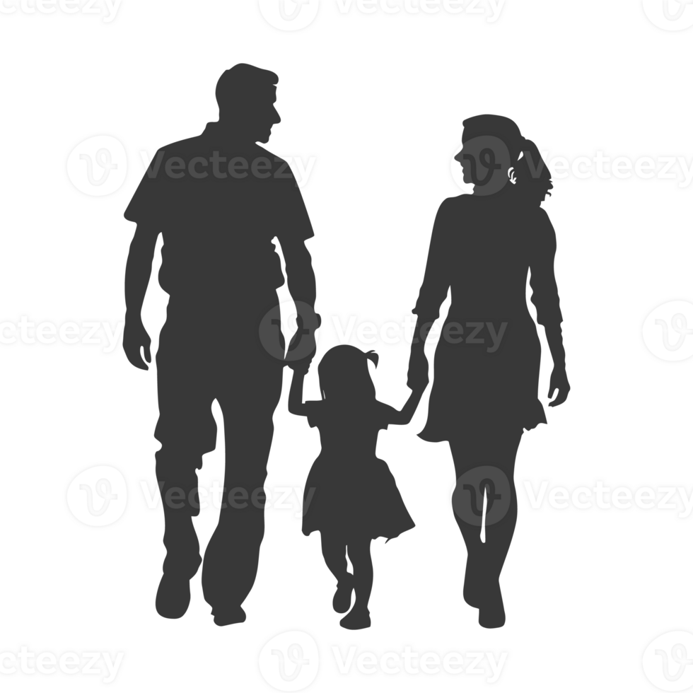 AI generated Silhouette for celebrating parents day moment black color only png