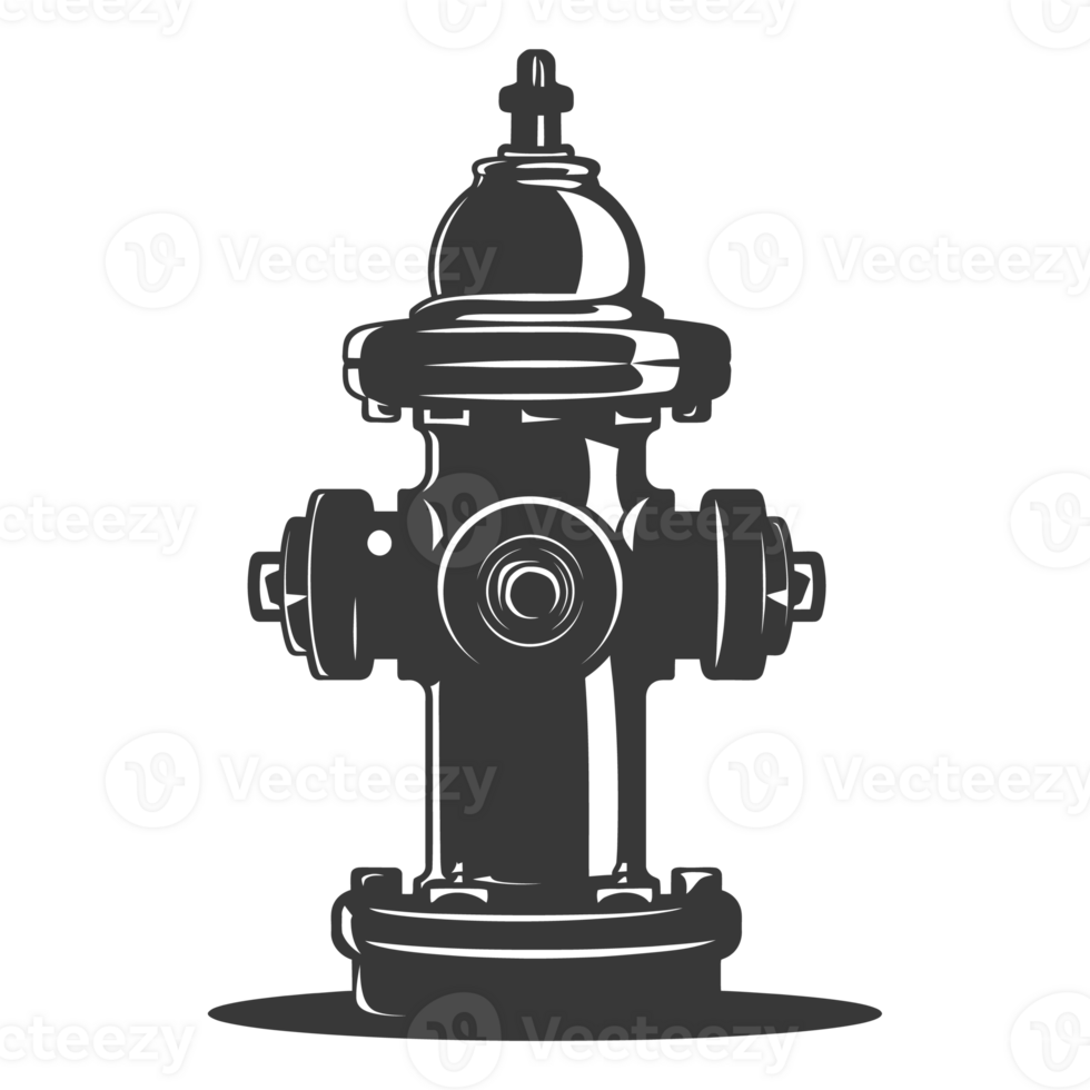 AI generated Silhouette fire hydrant black color only png