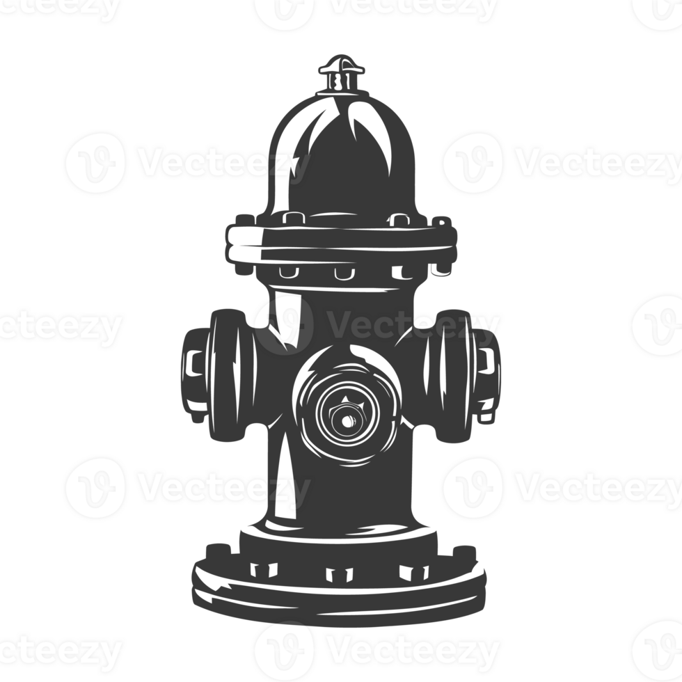 AI generated Silhouette fire hydrant black color only png