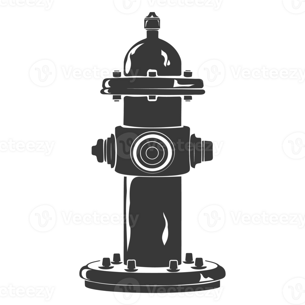 AI generated Silhouette fire hydrant black color only png