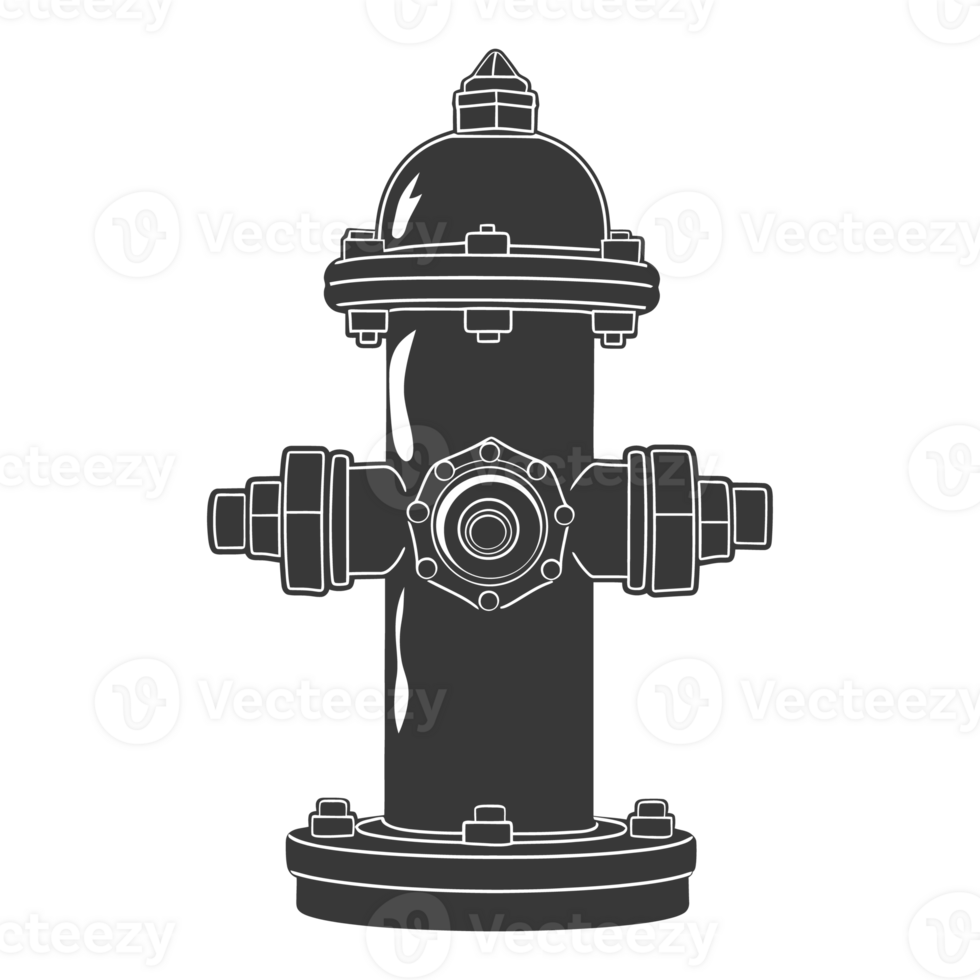 AI generated Silhouette fire hydrant black color only png