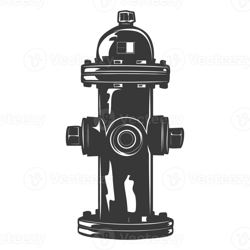 AI generated Silhouette fire hydrant black color only png