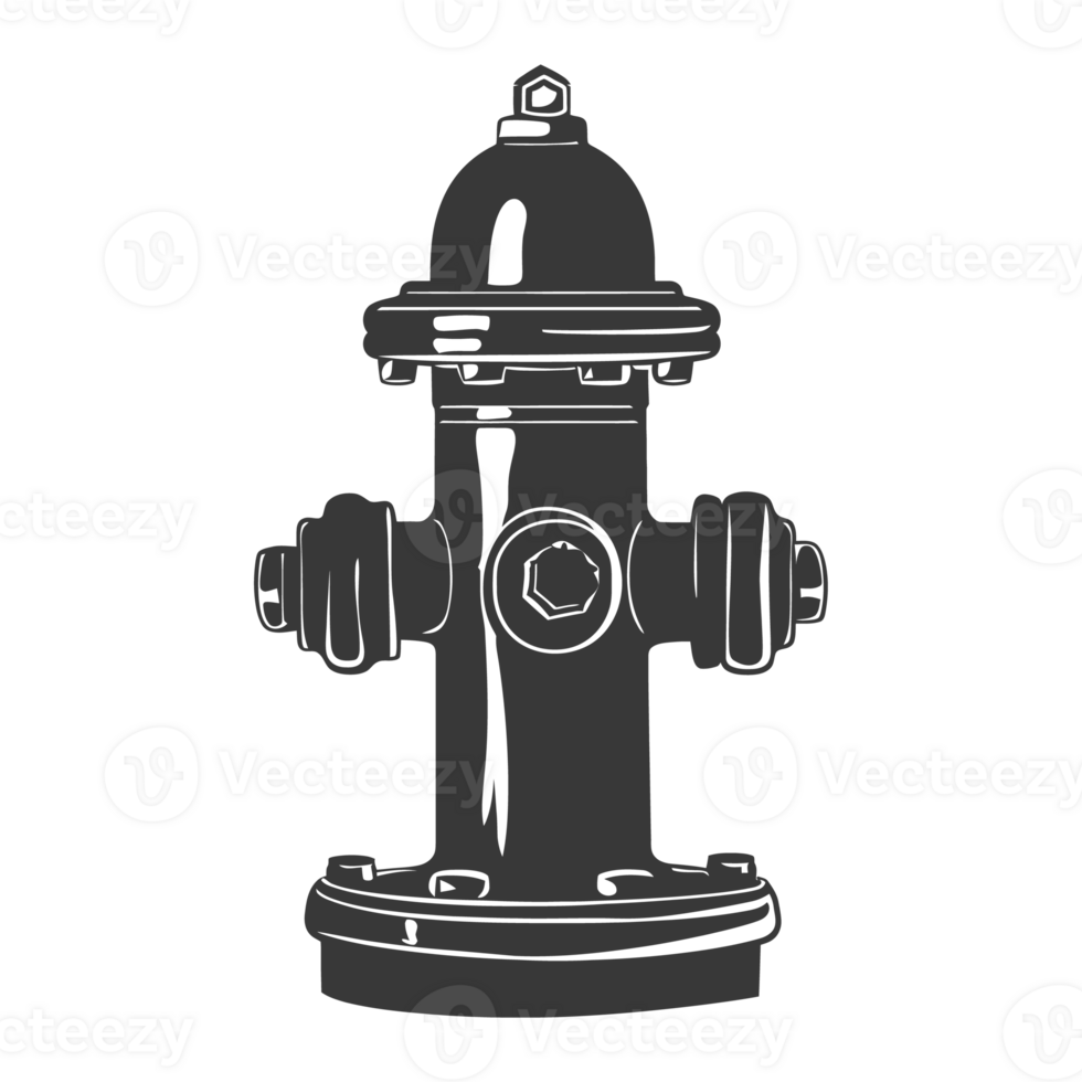 AI generated Silhouette fire hydrant black color only png