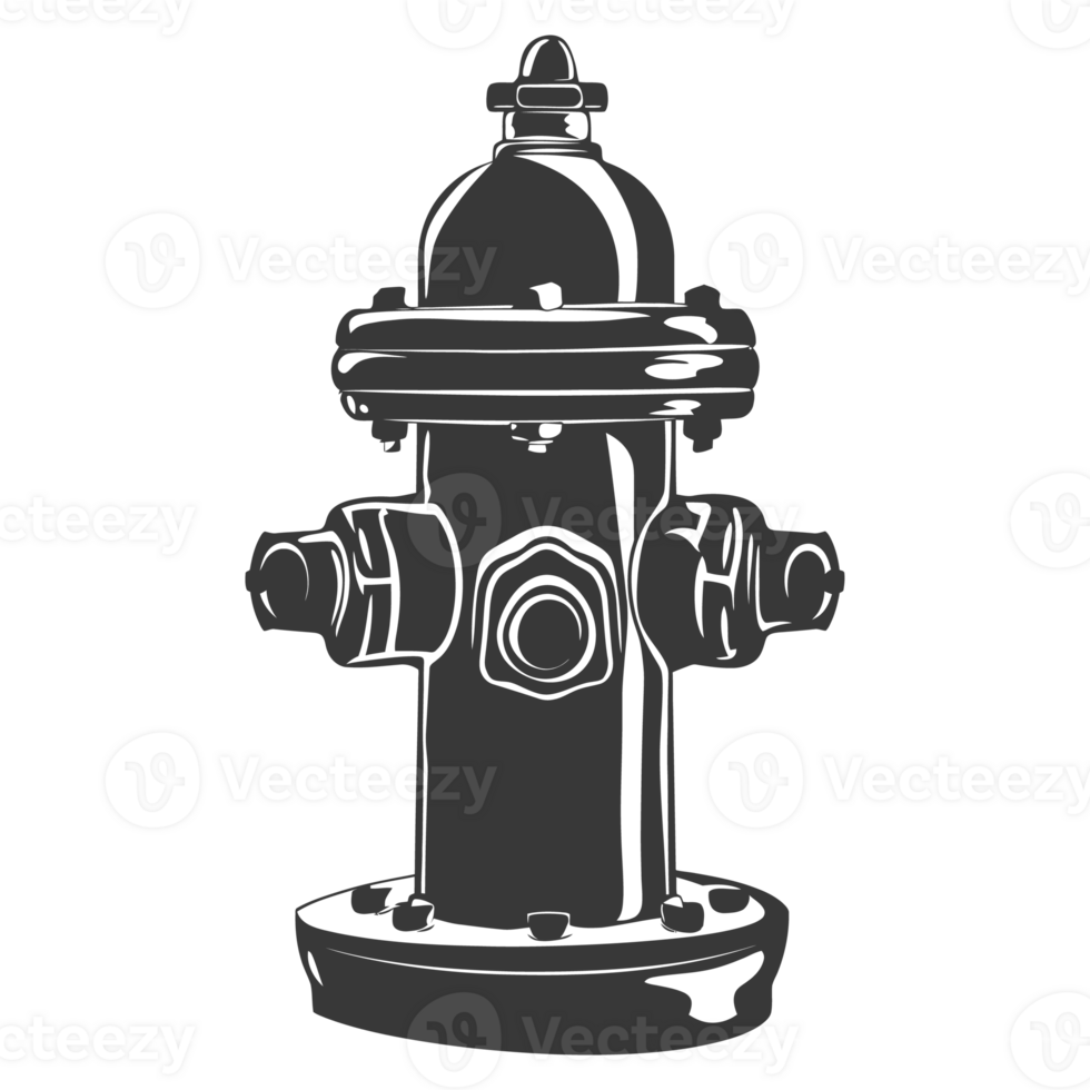 AI generated Silhouette fire hydrant black color only png
