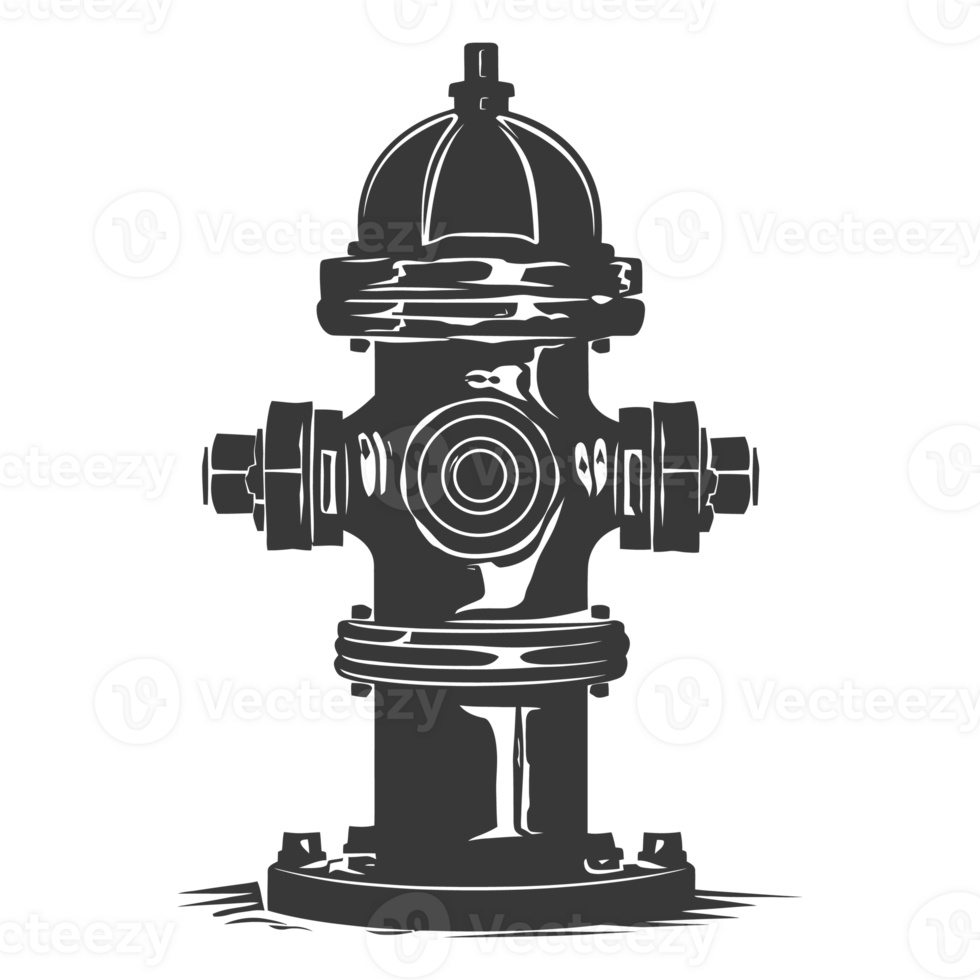AI generated Silhouette fire hydrant black color only png