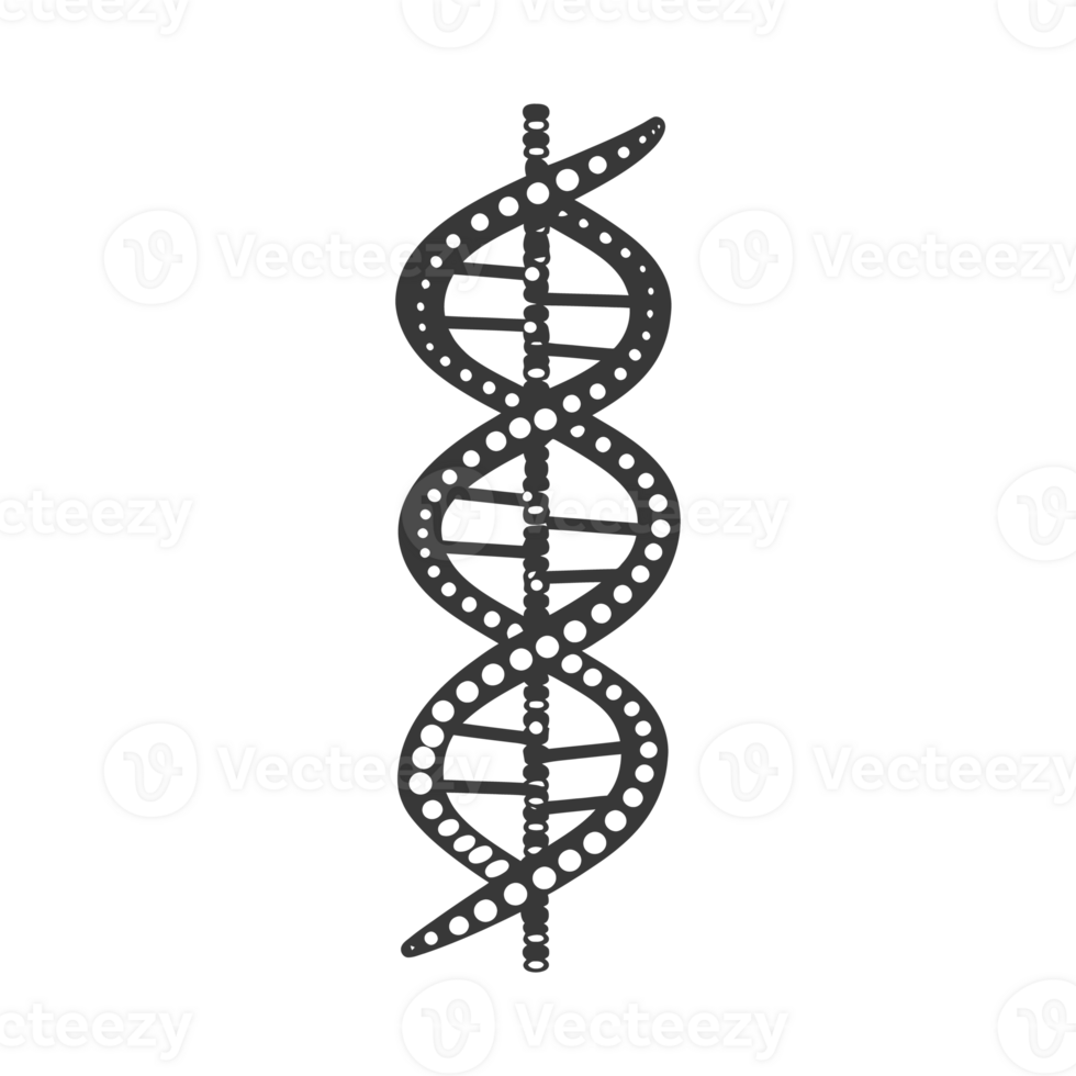 AI generated Silhouette gene DNA symbol black color only png