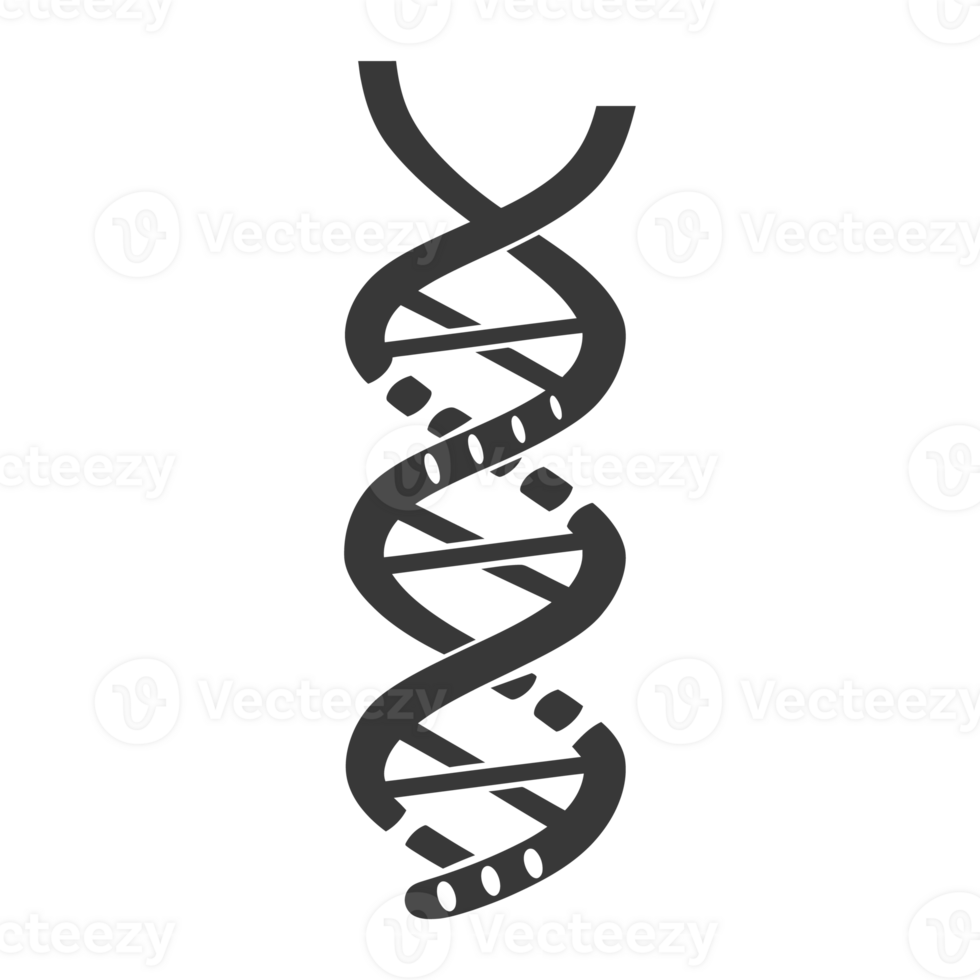 AI generated Silhouette gene DNA symbol black color only png