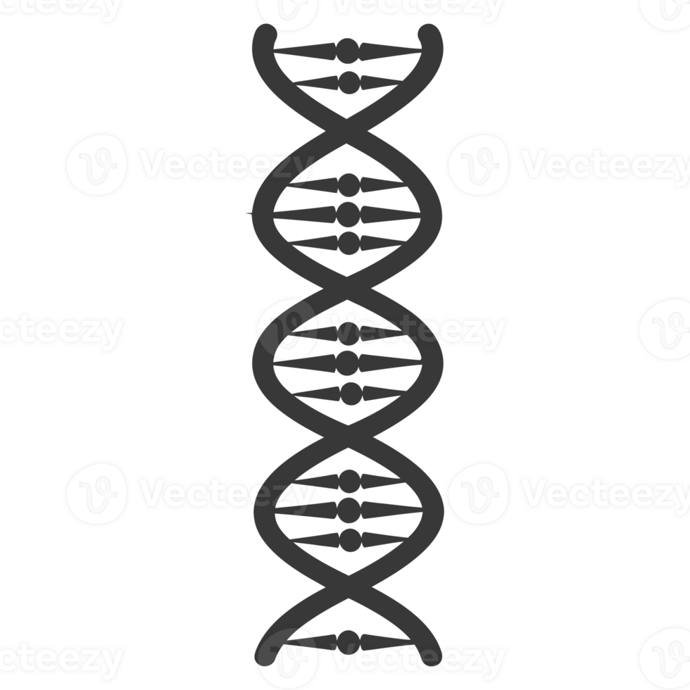 AI generated Silhouette gene DNA mutation symbol black color only png