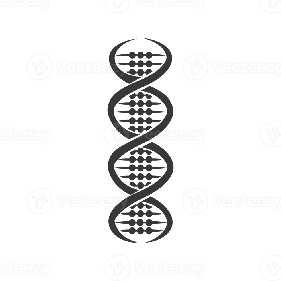 AI generated Silhouette gene DNA symbol black color only png