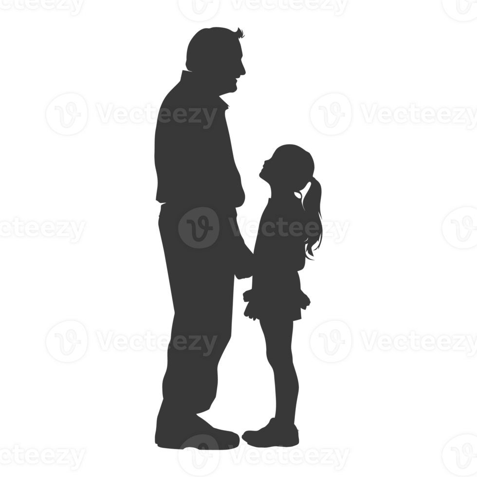 AI generated Silhouette for celebrating parents day moment black color only png