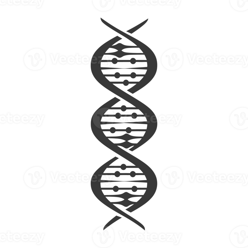 AI generated Silhouette gene DNA mutation symbol black color only png