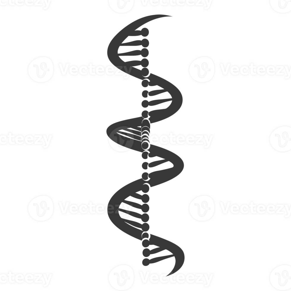 AI generated Silhouette gene DNA symbol black color only png
