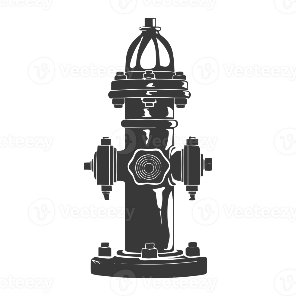 AI generated Silhouette fire hydrant black color only png