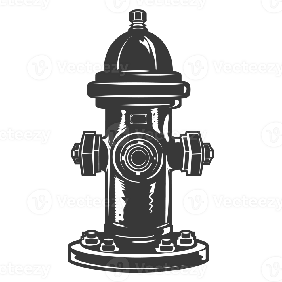 AI generated Silhouette fire hydrant black color only png