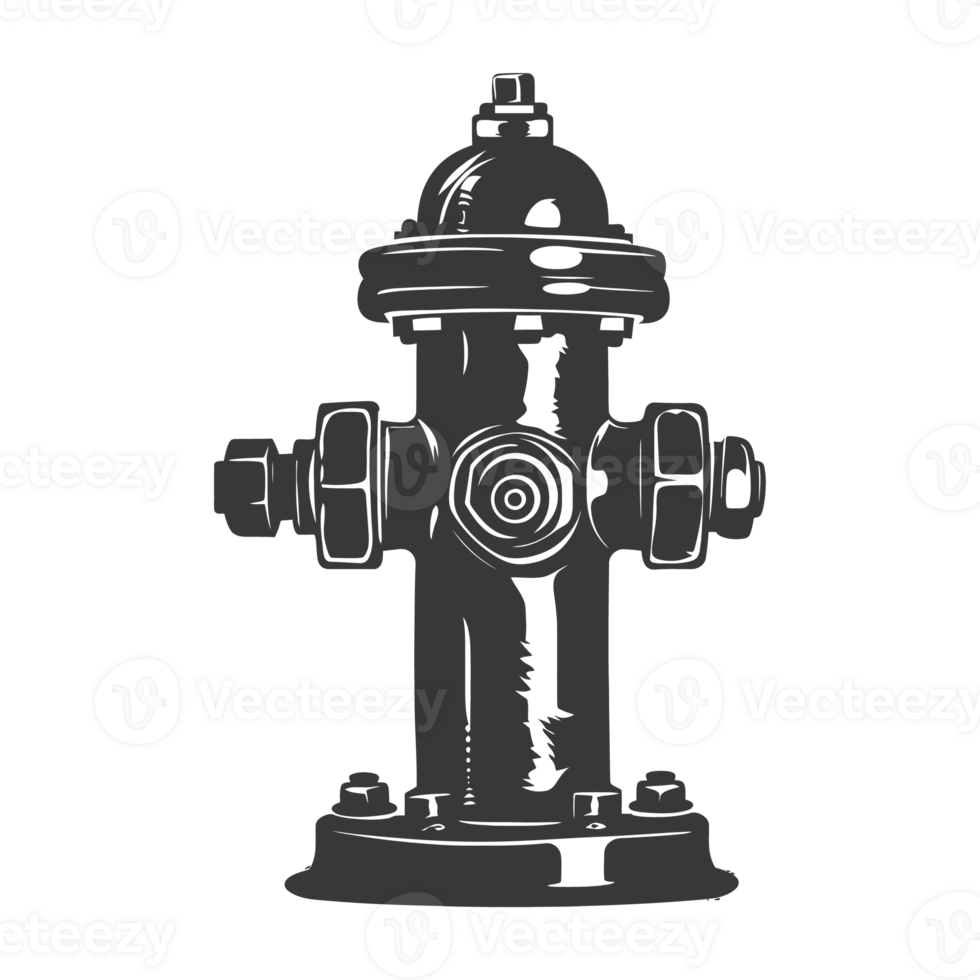 AI generated Silhouette fire hydrant black color only png