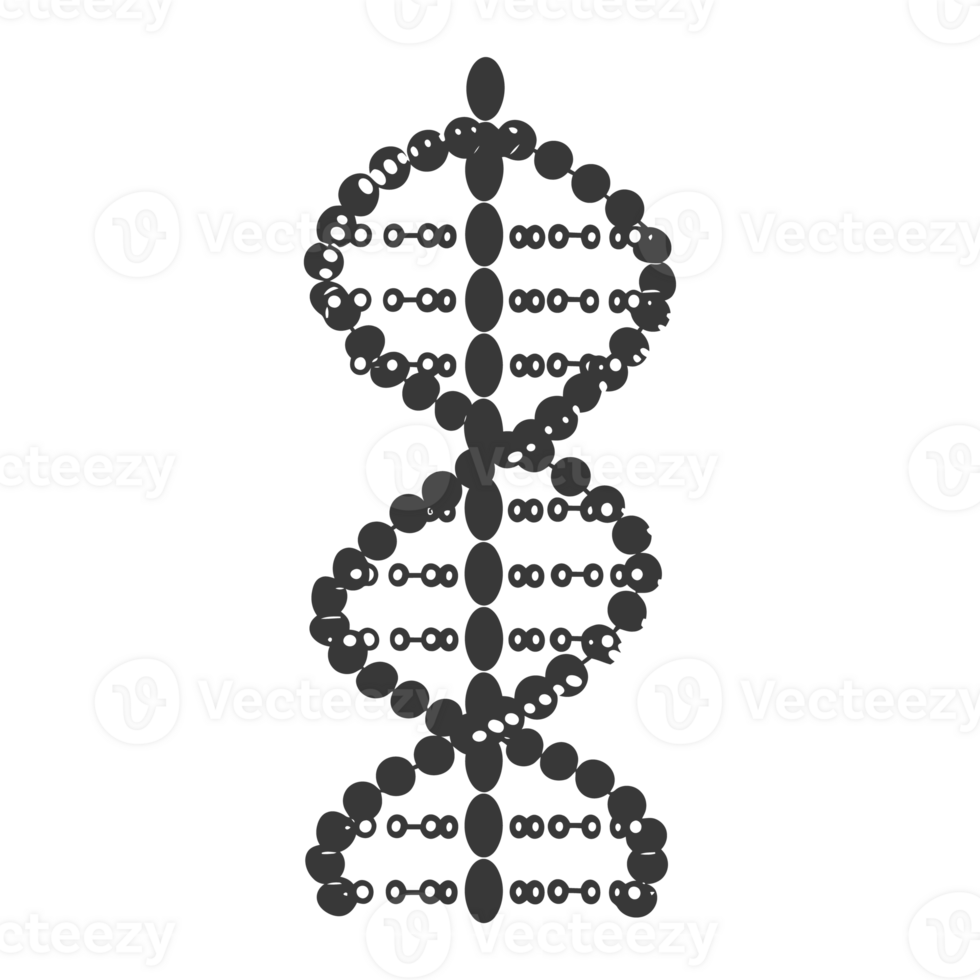AI generated Silhouette gene DNA symbol black color only png