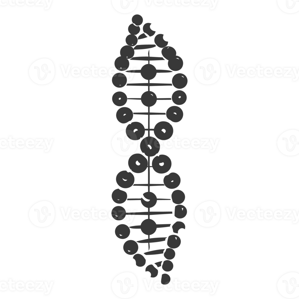 AI generated Silhouette gene DNA symbol black color only png