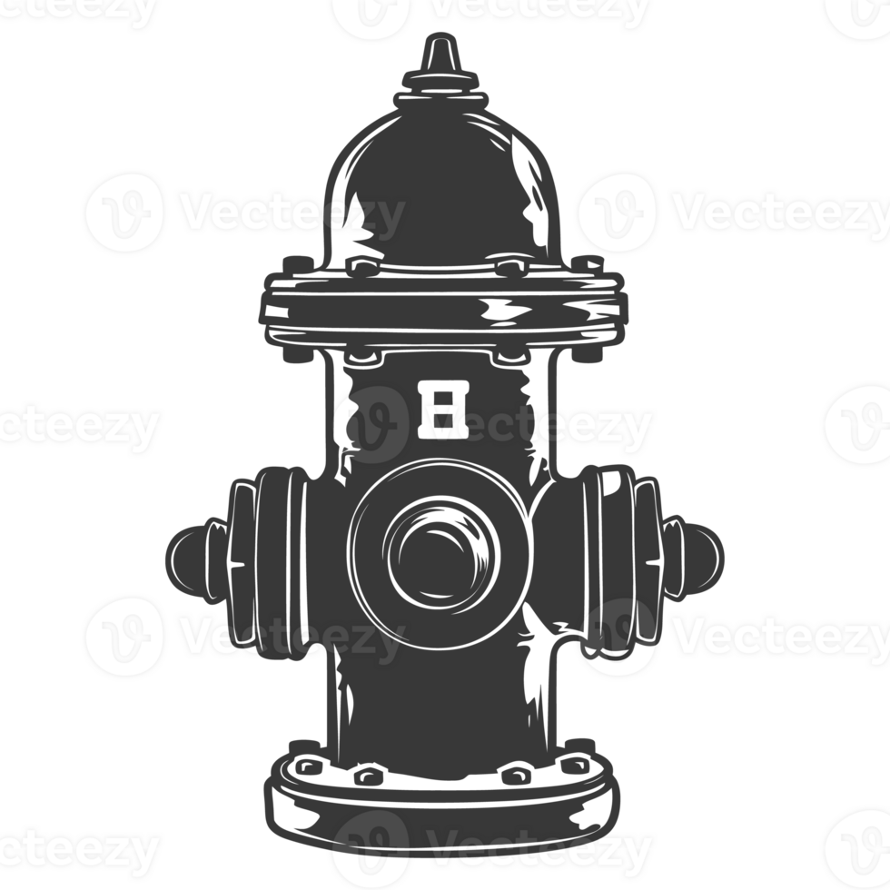 AI generated Silhouette fire hydrant black color only png