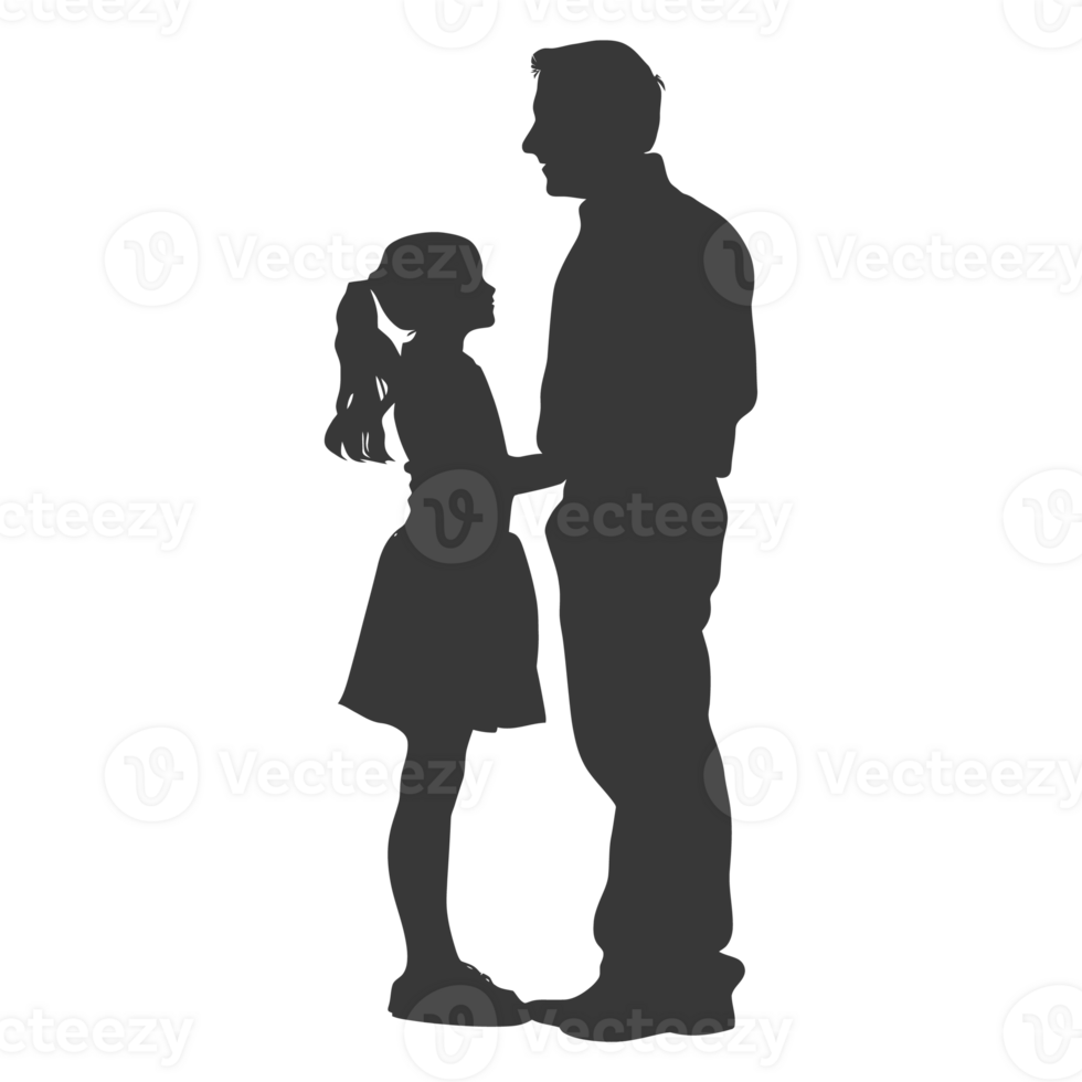 AI generated Silhouette for celebrating parents day moment black color only png