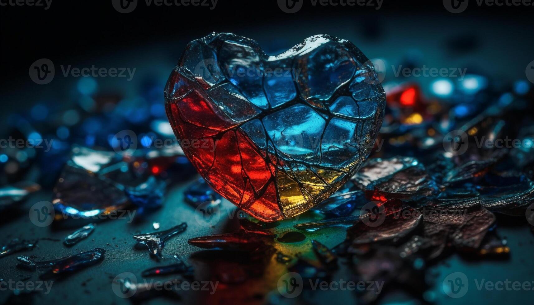 AI generated Shiny blue gemstone, a precious gift of love and romance generated by AI photo